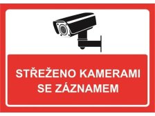 Tabulka bezpečnostní - Objekt monitorován kamerovým systémem se záznamem (zakázková A4-LCREKL30029)